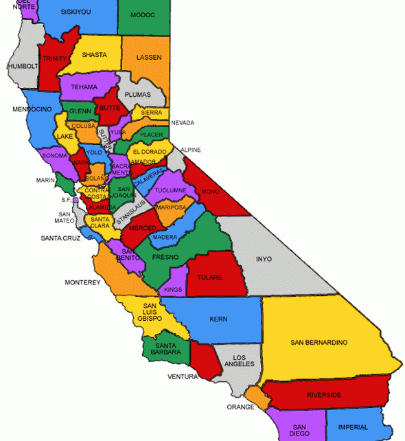 California S 58 Counties Are Political Subdivisions Of The State   CA County Map2 590x642 