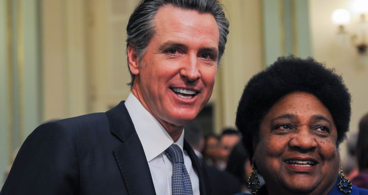 Gavin Newsom and Shirley Weber