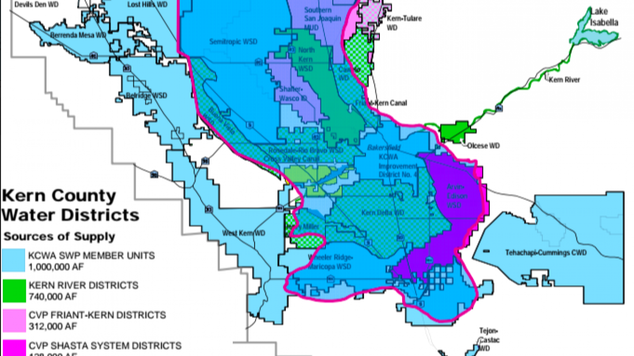 Westlands Water District Map Kern County Water Districts And White Lands – Kern County Water Agency -  California Globe