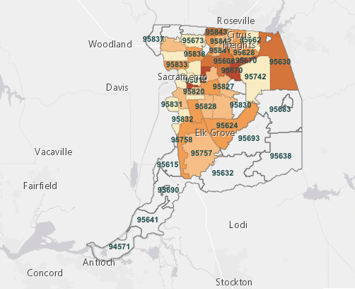 Sacramento County Zip Code Map Media Fear Mongering in Sacramento County over 'Spike' of 