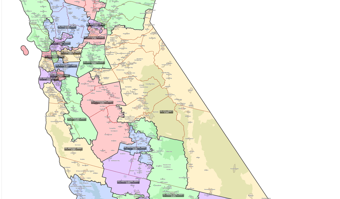 CA Redistrict Commission Releases First Congressional District Draft