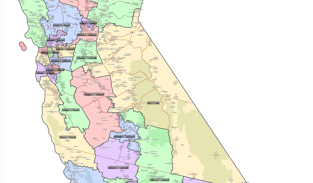 Algorithms Cure Gerrymanders But Politics Remains California Globe   Map2 1095x642 