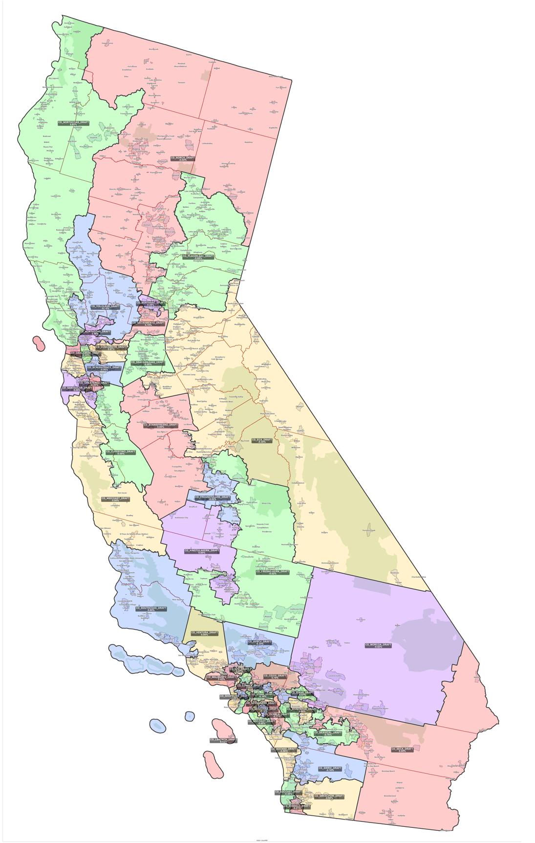 Ca Redistrict Commission Releases First Congressional District Draft Map California Globe 5955