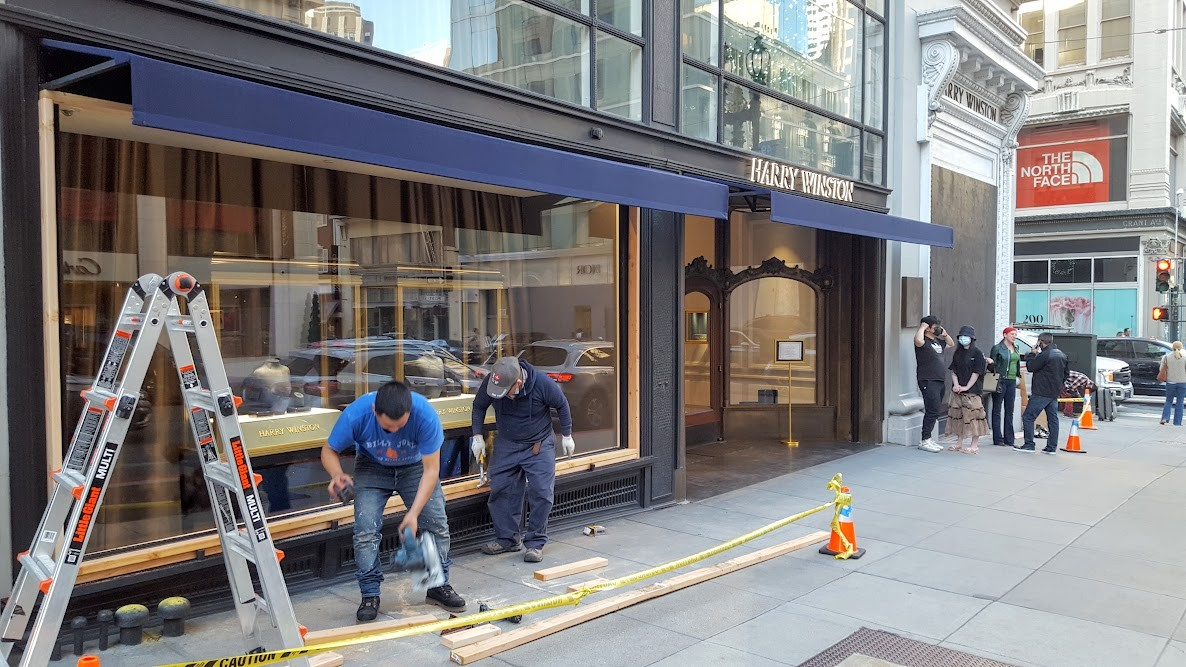 Photos show San Francisco stores' boarded-up windows after wave of  smash-and-grab robberies